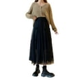 thumbnail image 2 of Women's Long Maillard Fall Skirt Elegant High Waist Party Wedding Flared A Line Midi Skirts Skirt Extender Beach Skirt A Line Skirt plus Size Skirt Side Slit Skirt Rainbow Skirt for Women Athletic, 2 of 8