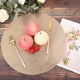 thumbnail image 4 of 8 Pcs Rose Gold Round Placemats + 8 Pcs Coasters Sets Wheat Ear Washable Pvc, 4 of 5