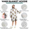 thumbnail image 5 of Highland Cow Sunflower Daisy Pattern Wearable Oversized Blanket,Wearable Blanket Hoodie for Adults,Cozy Hooded Blankets with Super Pockets,Super Warm Fuzzy Pullover for Women & Men, 5 of 6