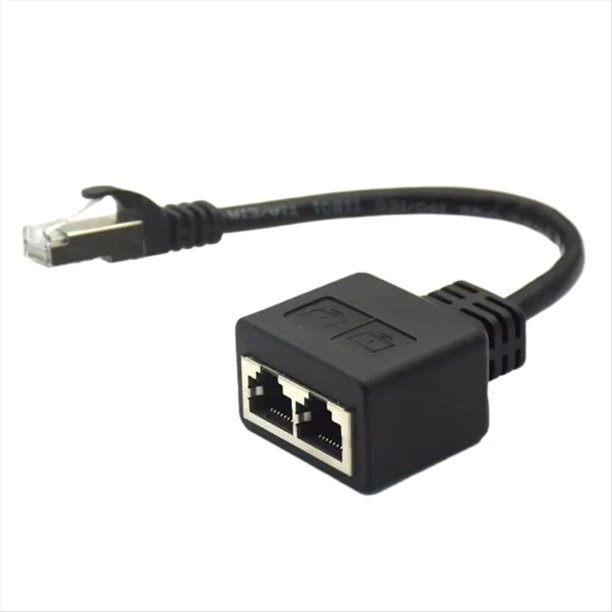 Cable Adaptador Divisor RJ45 de 1 Macho A 2 Hembras para LAN Ethernet, Cable Extensor y Convertidor Ethernet.