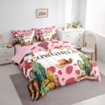 thumbnail image 2 of jejeloiu Cowgirl Watercolor Desert 7-Piece Twin Bedding Sets Kids,Pink Cow Print Bedding Comforter Set,Reversible, 2 of 7