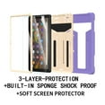 thumbnail image 3 of Dteck Case for Amazon Fire HD 10 11th Generation / HD 10 Plus 2021 Tablet, Heavy Duty Three Layes Rugged Shockproof Case Kickstand Cover with PET Screen Protector, Purple + Beige, 3 of 6