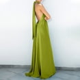 thumbnail image 4 of CIENVNSTG Formal Dresses for Women Satin Sexy Evening Dress Solid Blue Elegant Robe Festival Party Dresses Fashion Sleeveless Gala Dress Light Green S, 4 of 5