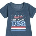 thumbnail image 3 of Instant Message - Happy Birthday USA - Celebratory Cake - Toddler & Youth Girls Fleece Dress, 3 of 6