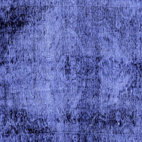 Ahgly Company Machine Washable Indoor Square Abstract Blue Modern Area Rugs, 8' Square