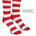 thumbnail image 5 of BESTOYARD Christmas Red and White Striped Thigh High Over Knee Socks for Women and Girls, Average Size, Holiday Festive Stockings, 5 of 5