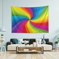 thumbnail image 5 of Rainbow Tapestry Wall Hanging Tapestries Happy Colorful Hippie Psychedelic Art Polyester Carpet Wall Decorative for Living Room Bedroom 80x60inch Gift Decor, 5 of 7