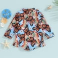 thumbnail image 3 of Bagilaanoe Toddler Baby Girl One-Piece Swimsuit Butterfly Print Long Sleeve Zipper Rashguard Swimwear 6M 12M 18M 24M 3T 4T Kids Ruffle Bathing Suit, 3 of 7
