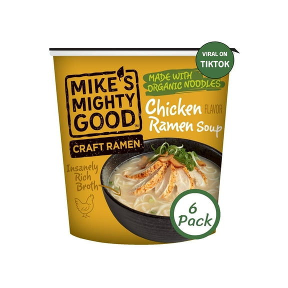 Ramen Chicken Soup - Chicken Noodle Soup - Instant Ramen Noodles Cups - Organic Non-GMO Instant Noodles - 1.6 Ounces - 6 Pack