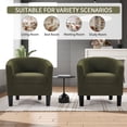 thumbnail image 5 of Bonzy Home Accent Barrel Chair Set of 2, Teddy Fleece Upholstered Club Chair with Armrest Small Reading Chair, for Living Room, Bedroom & Reception Room, Green, 5 of 8