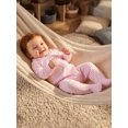 thumbnail image 4 of BemeyourBBs Newborn Baby Girl Boy Spring Fall Winter Clothes Outfit Footed Romper 0 3 6 Months Casual Long Sleeve Lapel Collar Stripes Print Zip Up Footie Jumpsuit One Piece Outfits, 4 of 9