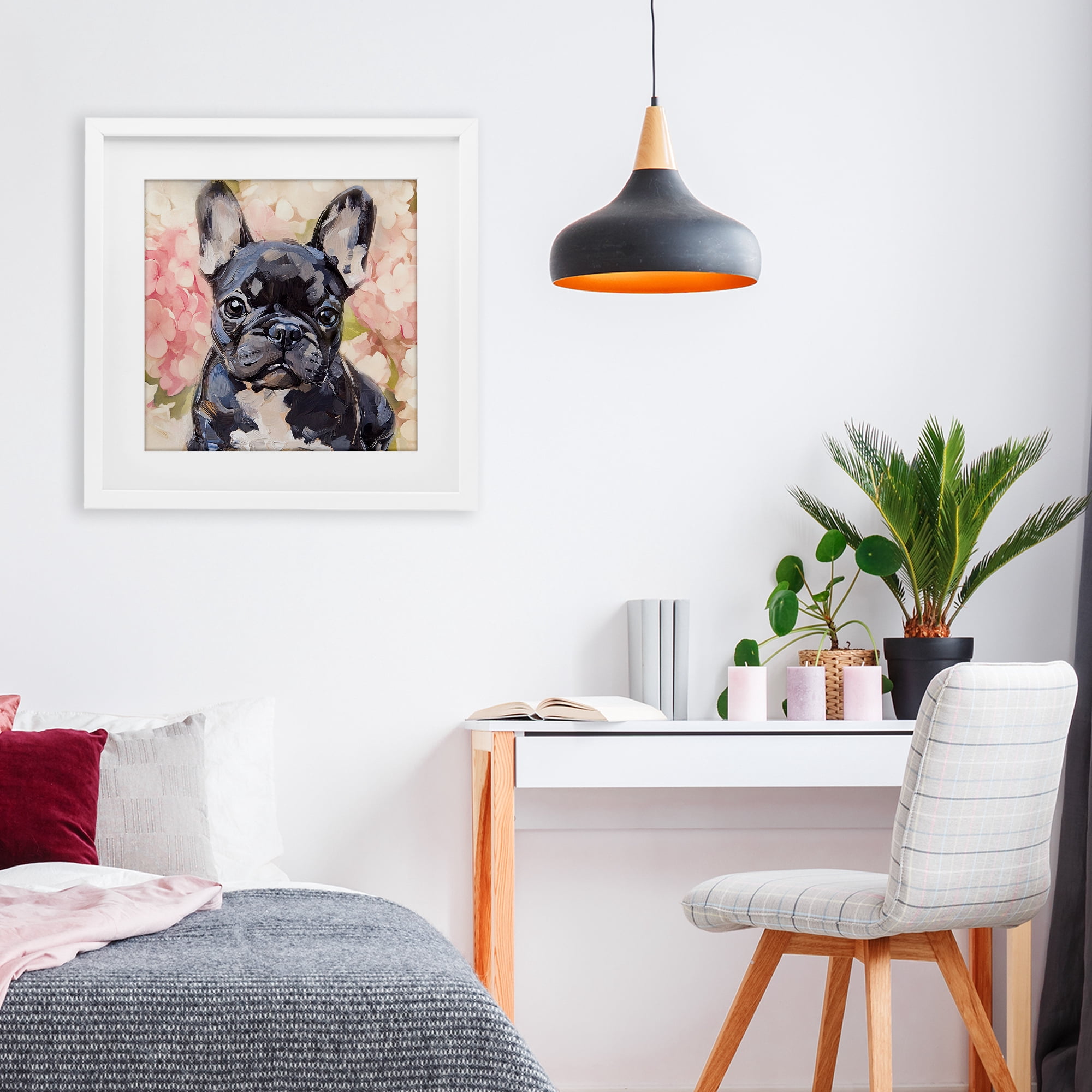 Stupell Industries Sweetest Little Bulldog White Framed Print Under Glass, design by Tina LeCour