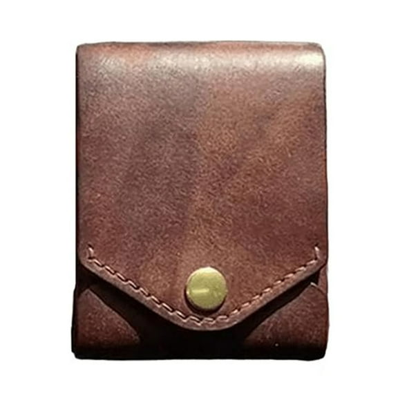 Handmade PU Leather Card Holder Wallet for Men Large Capacity with Pen Slot Multifunctional Designs Vintage Small Purse