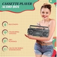 thumbnail image 4 of AudioBox RXC-25BT Bluetooth Boombox Speaker - 2 Way Boombox System with AM/FM/SW Radio, MP3 Playback, USB & SD Card Connection, Cassette Player, Built-in Speaker, 3.5mm Jack, Stereo Sound (Red), 4 of 4