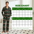 thumbnail image 4 of Vulcanodon Mens Fleece Pajama Set, Ultra Soft Warm Long Sleeve Prints Sleepwear Cozy Button Down Pjs for Men(RED-GREEN RHOMBUS, XL), 4 of 4