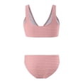 thumbnail image 6 of BOBOGOJP Girl's V Neck Ring Linked Bikini Sets Bathing Suits Two Piece Swimsuit (Pink, 8-9 Years), 6 of 6