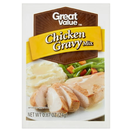 (4 Pack) Great Value Chicken Gravy Mix, 0.87 oz (The Best Chicken Gravy)