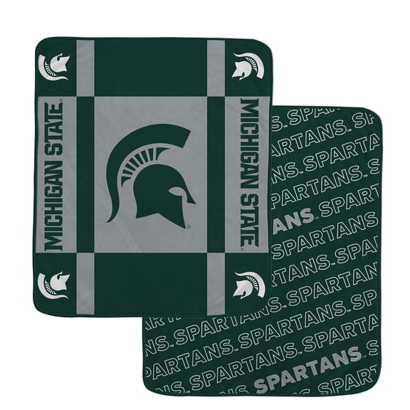 Pegasus Michigan State Spartans 60" x 70" Reverse Block Wordmark Double-Sided Ultra Cozy Blanket