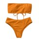 thumbnail image 1 of Bikini sin tirantes Gibobby de cintura alta traje de baño dividido Anaranjado XL, 1 of 3