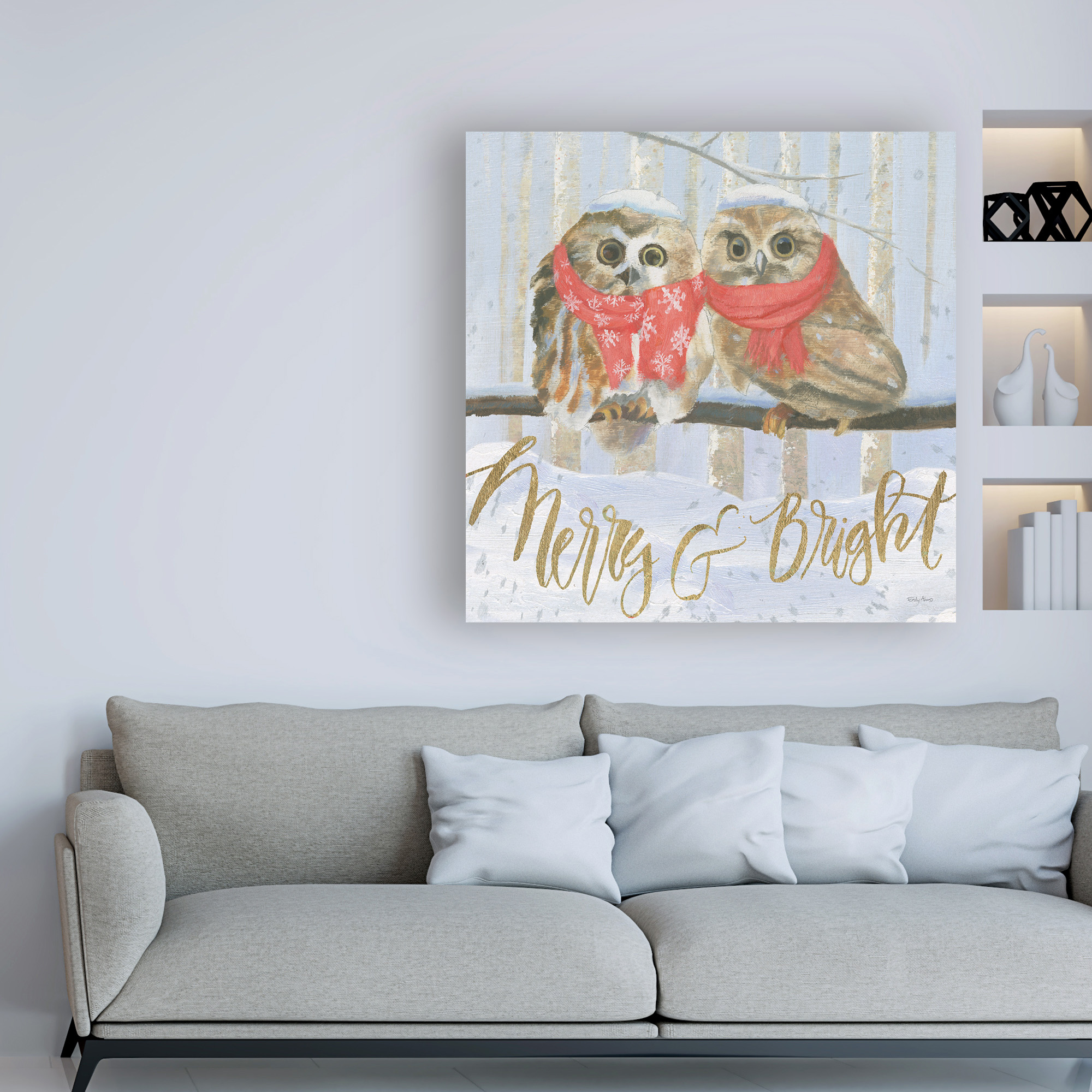 Trademark Fine Art 'Christmas Critters Bright V' Canvas Art by Emily Adams