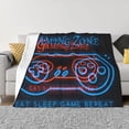 thumbnail image 1 of XMXT Throw Blanket, Neon Slogan Blue Print Machine Washable Blankets for Sofa, 60 x 50 inches Multicolor, 1 of 9
