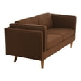 thumbnail image 5 of Creative Co-Op Atley Modern Upholstered High Sided Sofa with Solid Wood Legs, Vintage Brown, 5 of 9