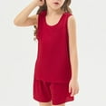thumbnail image 4 of Elegant Girls Sleepwear And Robe Set For Summer Kids 5-14 Satin Feel Tank Top Shorts Outfit Cozy Home Loungewear Idea, 4 of 5
