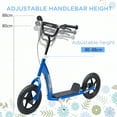 thumbnail image 3 of Kick Scooter for Kids 5-12 Years Old, Big Wheel Kids Scooter with Adjustable Height Handlebar, Non-slip Footplate, Rear Brake, Blue, 3 of 10