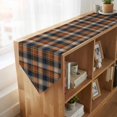 thumbnail image 4 of Orange Blue Plaid Table Runner Linen Burlap Table Runner 72 Inches Long Farmhouse Checkered Buffalo Fall Dresser Scarves for Kitchen Island Coffee Dining Room Party Wedding Holiday Decoration 14"x72", 4 of 8