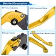 thumbnail image 4 of Palancas de freno y embrague cortas únicas para Kawasaki Ninja 500 2024-2025, palanca de freno ajustable en 6 posiciones, aleación de aluminio, amarillo sólido, 1 par, 4 of 7