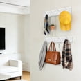 thumbnail image 6 of 2pcs 4 Triple Hooks Wall Mounted Coat Rack with Metal Hooks, White Wood Entryway Hook Rack, Wall Hooks for Coats, Hats, Bags & Keys, Heavy Duty Coat Hanger for Entryway Bedroom Bathroom, 6 of 7