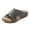 BROWN/PU, variant on Women's Cork Slide Sandals Slip on Open Toe Cute Platform Criss Cross Flat Sandals for Summer