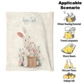 thumbnail image 6 of Cute Happy Easter Bunny with Egg Basket Flannel Throw Blanket - Soft Pastel Floral Rabbit Blanket for Nursery & Living Room, 6 of 10