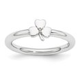 thumbnail image 4 of Diamond Sterling Silver Rhodium Clover Ring, 4 of 7