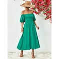 thumbnail image 3 of Off-Shoulder Balloon Sleeve Midi Dress, 3 of 16