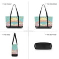 thumbnail image 6 of FORMRS Canvas Laptop Tote Bag for Women with 15.6" Computer Compartments Shoulder Handbag, Retro Blue Rainbow, 6 of 7