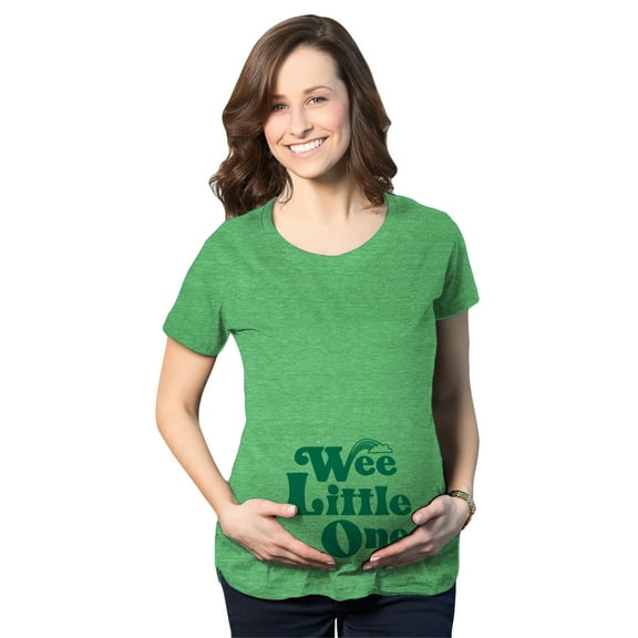 Maternity Wee Little One T Shirt Funny Pregnancy St Patricks Day Leprechaun Tee