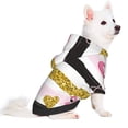 thumbnail image 2 of Bingfone Gold Glittering Hearts And Flamingos Dog Clothes Hoodie, Pet Winter Coat,Puppy Sweatshirts For Small Dogs Boy Girl,Suitable For All Breeds-X-Small, 2 of 8