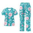 thumbnail image 3 of Kuiaobaty Paw Bone Print Scrubs for Women Set Heart Print Nursing Uniforms Wrinkle Resistant Medical Scrubs for Vet, Blue, 3 of 5
