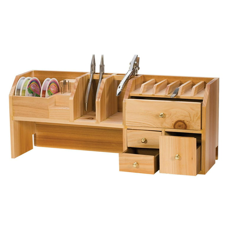 41 x 24 Wood Jewelers Bench with Shelf Organizer