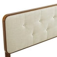thumbnail image 3 of Collins Tufted Queen Fabric and Wood Headboard - Walnut Beige, 3 of 4
