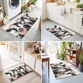 thumbnail image 4 of 2x3 Ft Entryway Area Rug, Funny Cows Kitchen Rug Runner Washable Floor Mat, Retro Country Animals Floral Wreath Farmhouse Beige Non Slip Indoor Door Mat Throw Carpet for Bathroom Living Room Bedroom, 4 of 8
