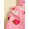 thumbnail image 6 of Kids Little Girl Denim Overalls 6 12 18 24 Months 2T 3T 4T 5T 6T Flower/Strawberry Print Jeans Overalls Strap Suspender Shorts Outfit, 6 of 9