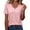 Pink-01, variant on Women's Scalloped V Neck Short Sleeve T Shirt Casual Summer Tee Solid Color Basic Top