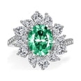thumbnail image 2 of 2ct Moissanite Engagement Rings for Women Wedding Rings Oval Cut D Color VVS1 Sterling Silver Diamond Rings Moissanite Anniversary Promise Rings for Women with Certificate, 2 of 9