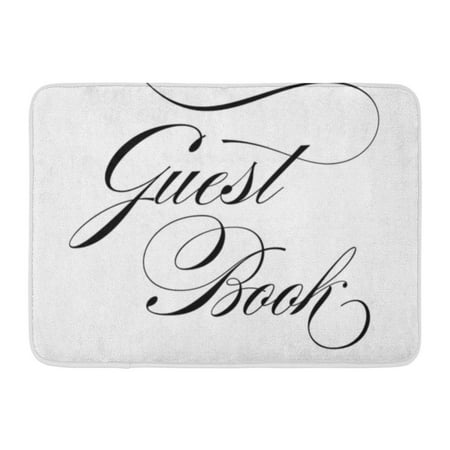 GODPOK Ceremony Black Artistic Elegant Script Wedding Sign Guest Book Calligraphy Cursive Rug Doormat Bath Mat 23.6x15.7
