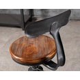 thumbnail image 4 of Set of 2 Industrial Bar Stool-Adjustable Swivel Wood Metal Bar Stool-Counter Height to Extra Tall Farmhouse Bar Stool-24-30 Inch Seat Height-with Backrest, 4 of 5