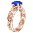 thumbnail image 2 of AFFY 1.5 Carat Round Shape Simulated Blue Sapphire Filigree Engagement Ring 14K Solid Rose Gold Ring Size-8, 2 of 2