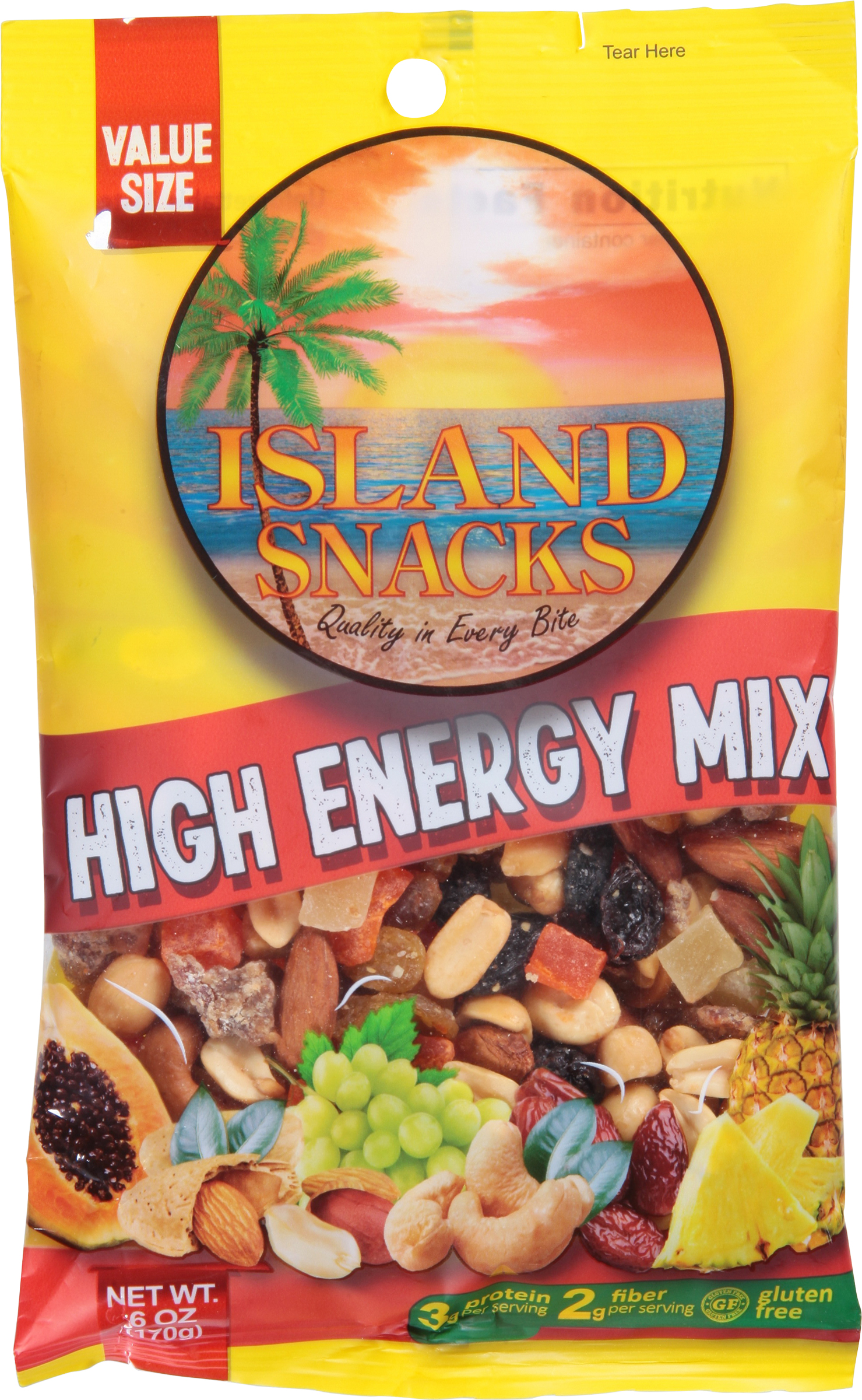 Island Snacks Cholesterol-Free High Energy Mix, 6 Oz.