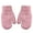 Pink, variant on 1 Pair Women Mittens Double-layers Cute Stretchy Soft Thickened Cold Resistant Solid Color Autumn Winter Girls Gloves for Riding,Light Grey